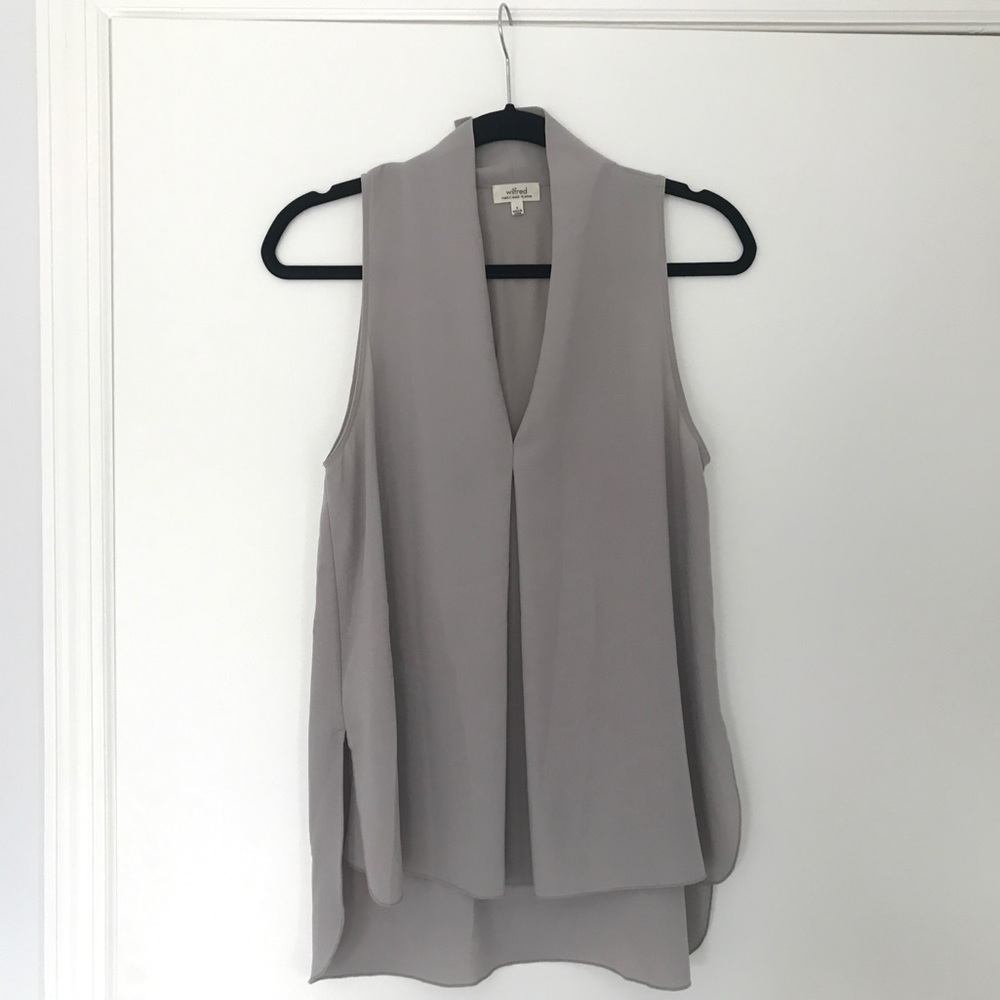 Aritzia Wilfred sleeveless blouse tunic gray Small - Picture 3 of 3